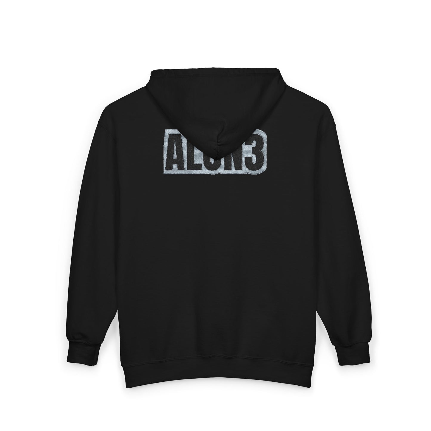 ALON3 Zip Hoodie — Black Full-Zip Sweatshirt
