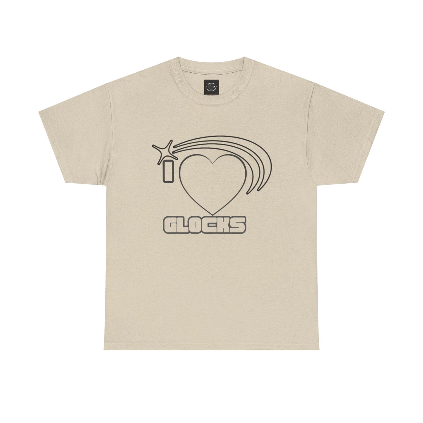 Graphic Tee — 'I  "heart" Glocks' Heart Logo T-Shirt (ALON3 Backprint)
