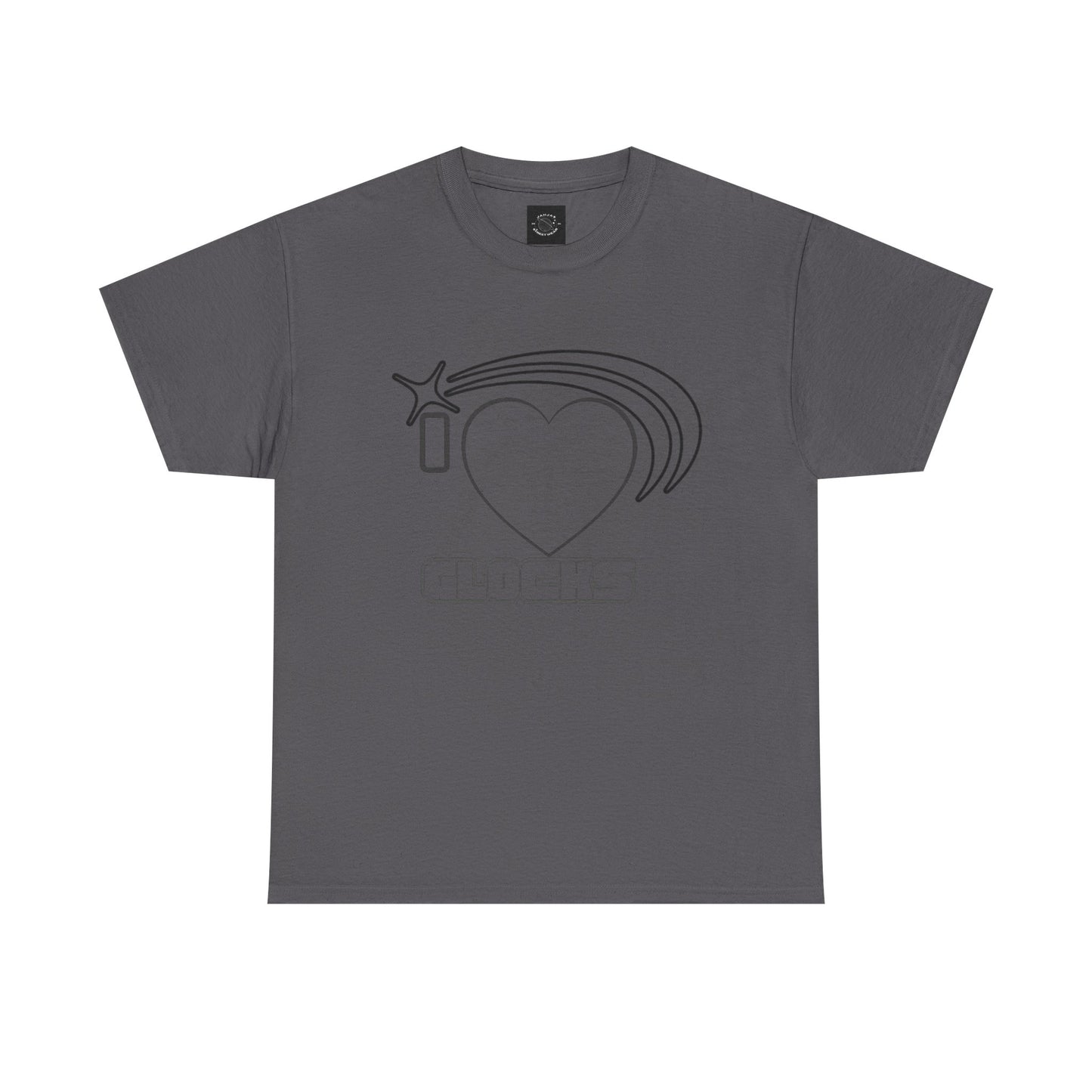 Graphic Tee — 'I  "heart" Glocks' Heart Logo T-Shirt (ALON3 Backprint)
