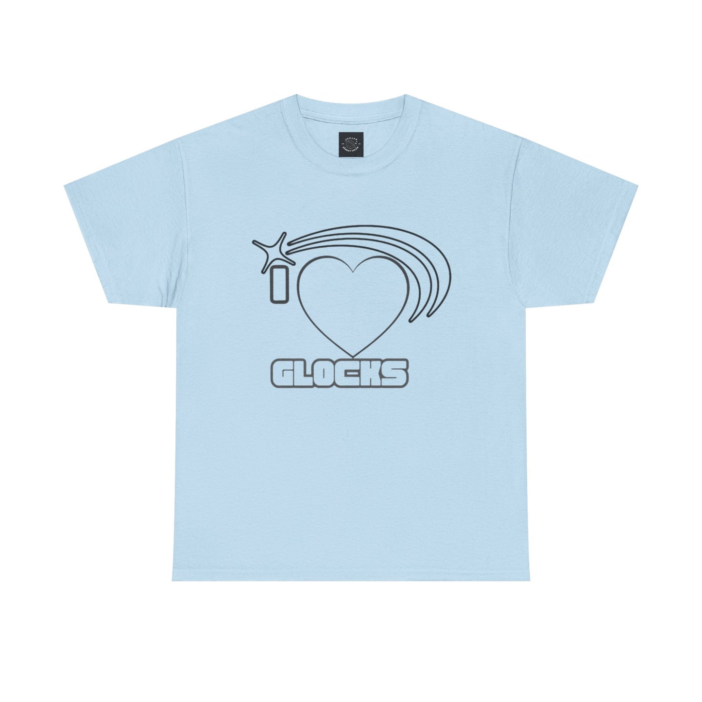 Graphic Tee — 'I  "heart" Glocks' Heart Logo T-Shirt (ALON3 Backprint)