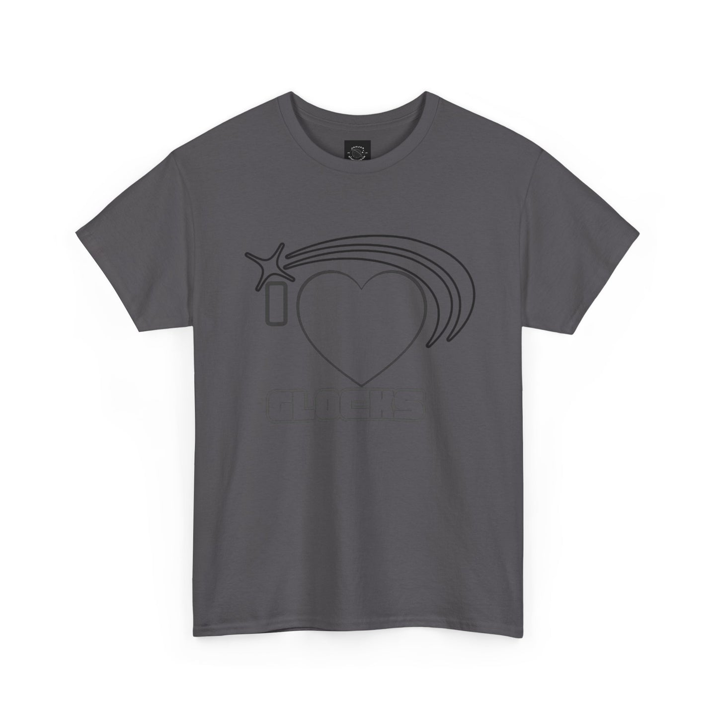 Graphic Tee — 'I  "heart" Glocks' Heart Logo T-Shirt (ALON3 Backprint)