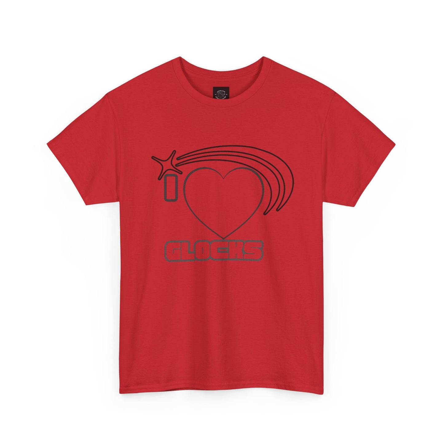Graphic Tee — 'I  "heart" Glocks' Heart Logo T-Shirt (ALON3 Backprint)