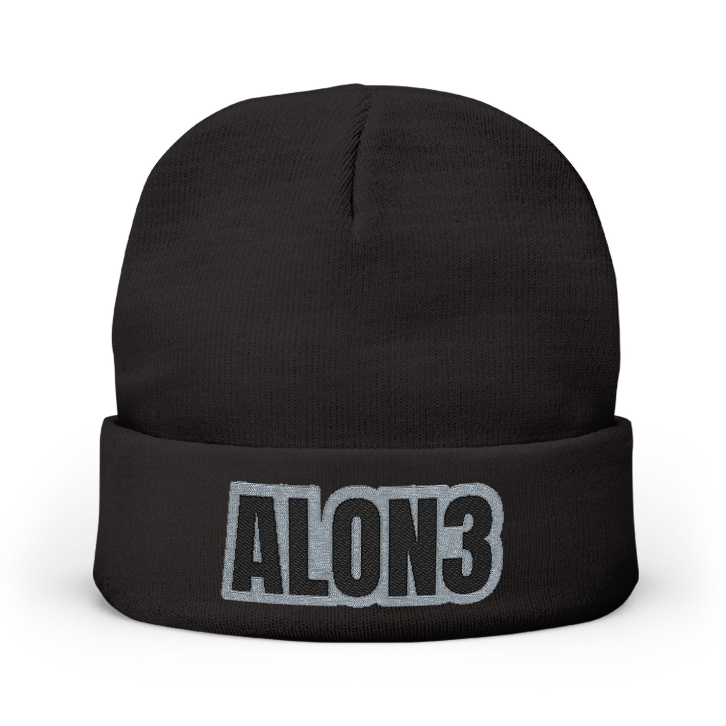 Embroidered 'ALON3' Knit Beanie