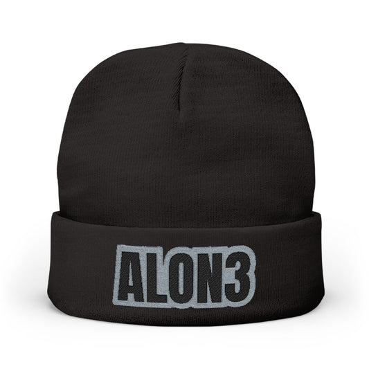 Embroidered 'ALON3' Knit Beanie
