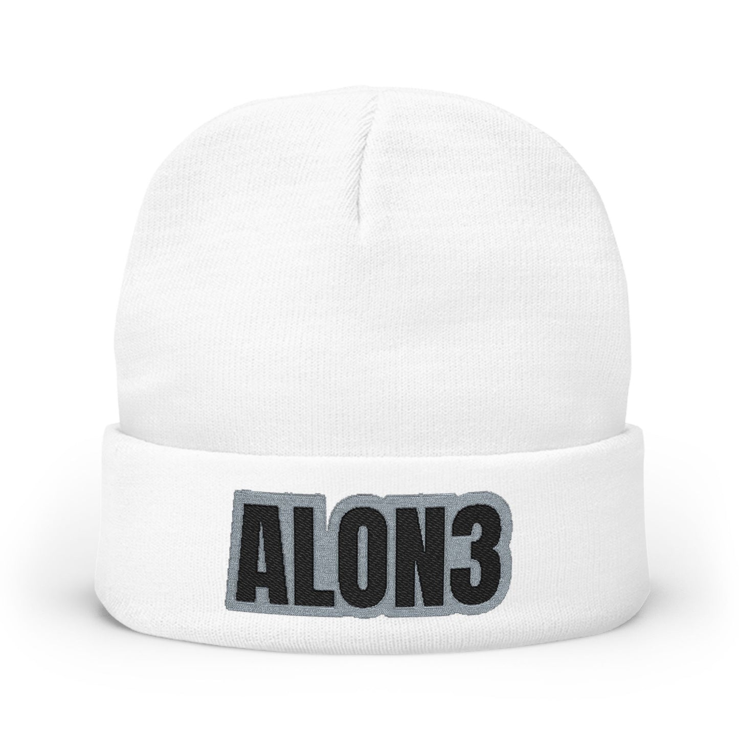 Embroidered 'ALON3' Knit Beanie