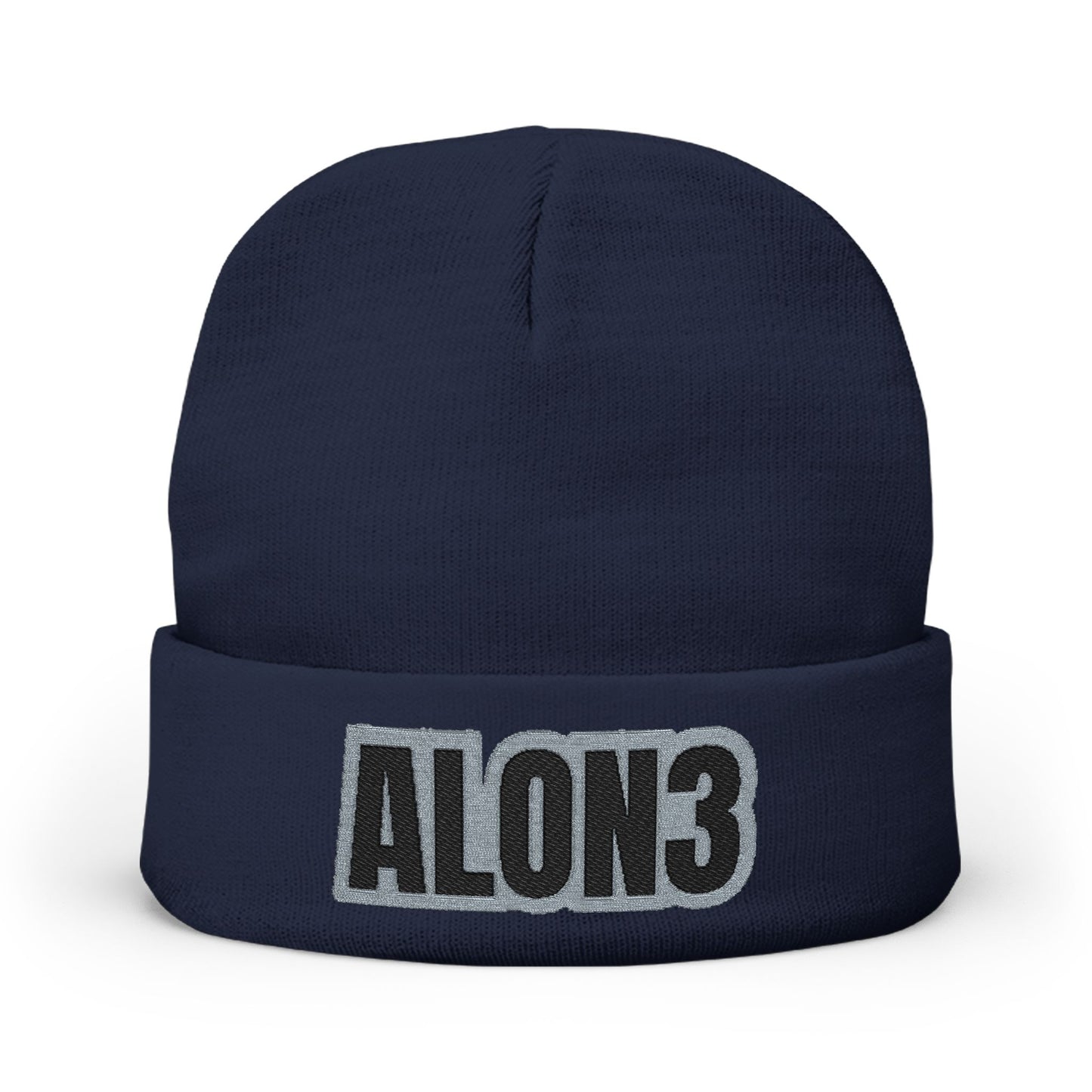 Embroidered 'ALON3' Knit Beanie
