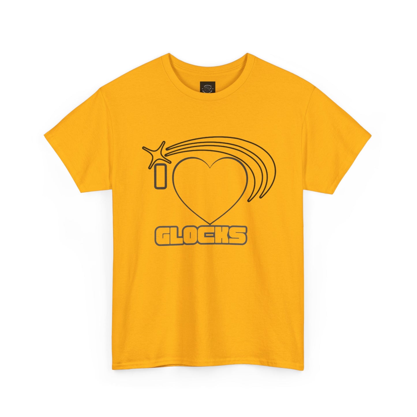 Graphic Tee — 'I  "heart" Glocks' Heart Logo T-Shirt (ALON3 Backprint)
