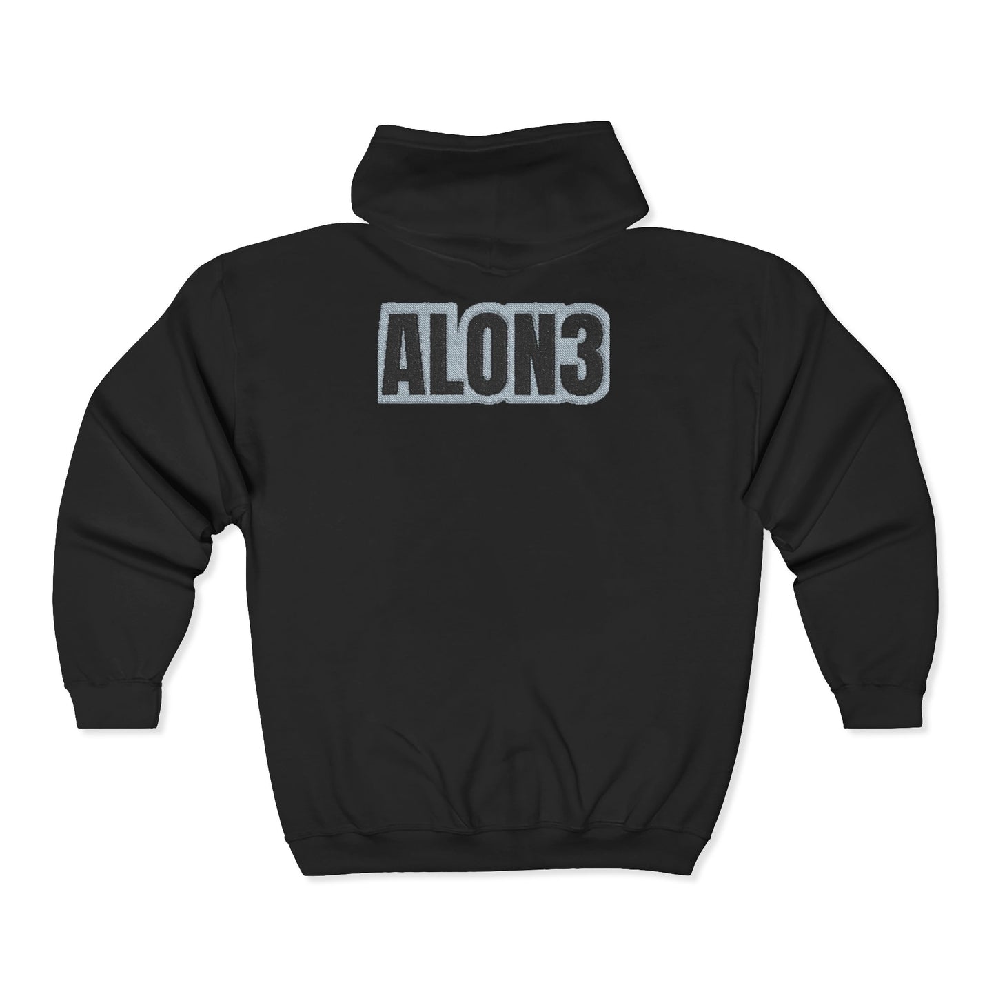 ALON3 Zip Hoodie — Black Full-Zip Sweatshirt