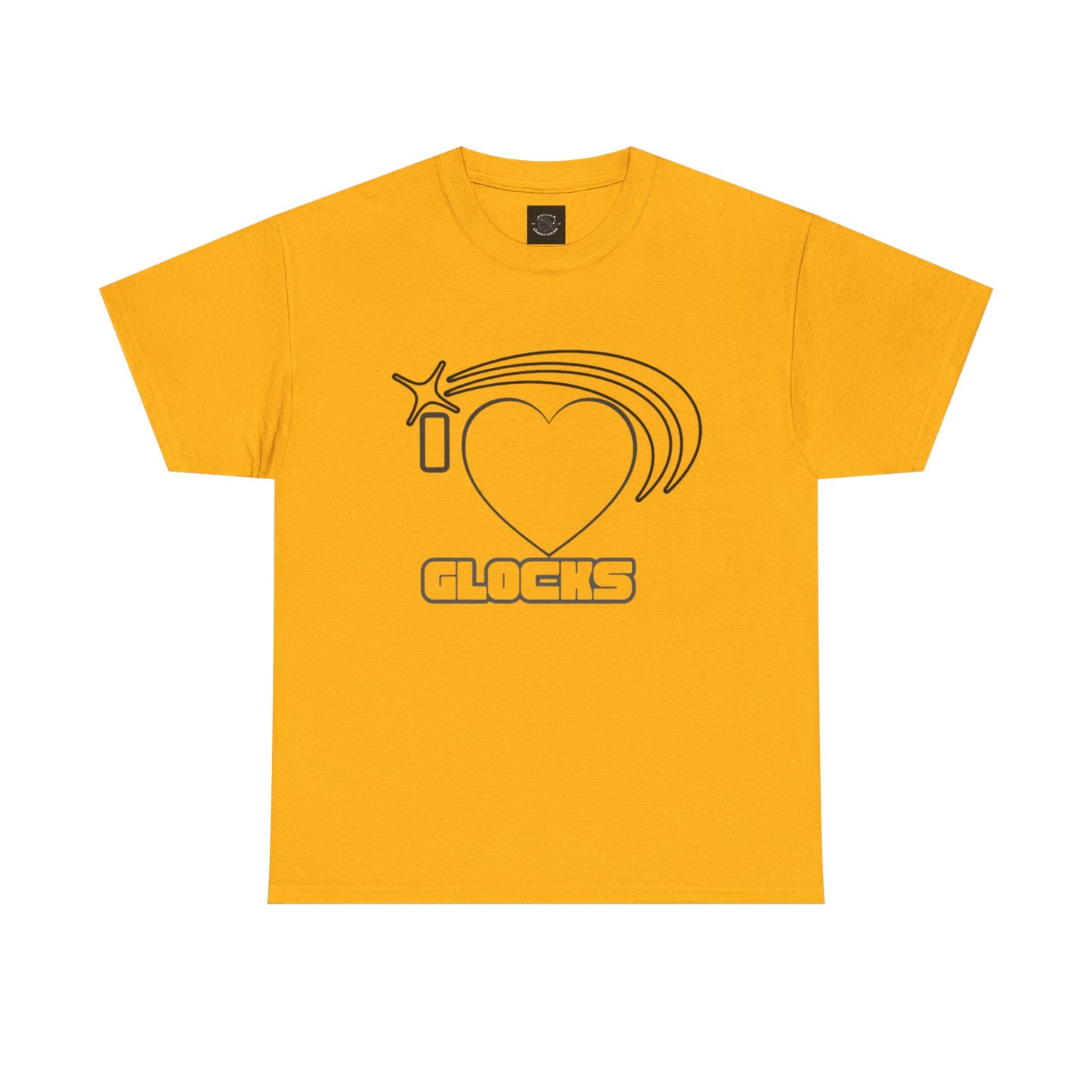 Graphic Tee — 'I  "heart" Glocks' Heart Logo T-Shirt (ALON3 Backprint)