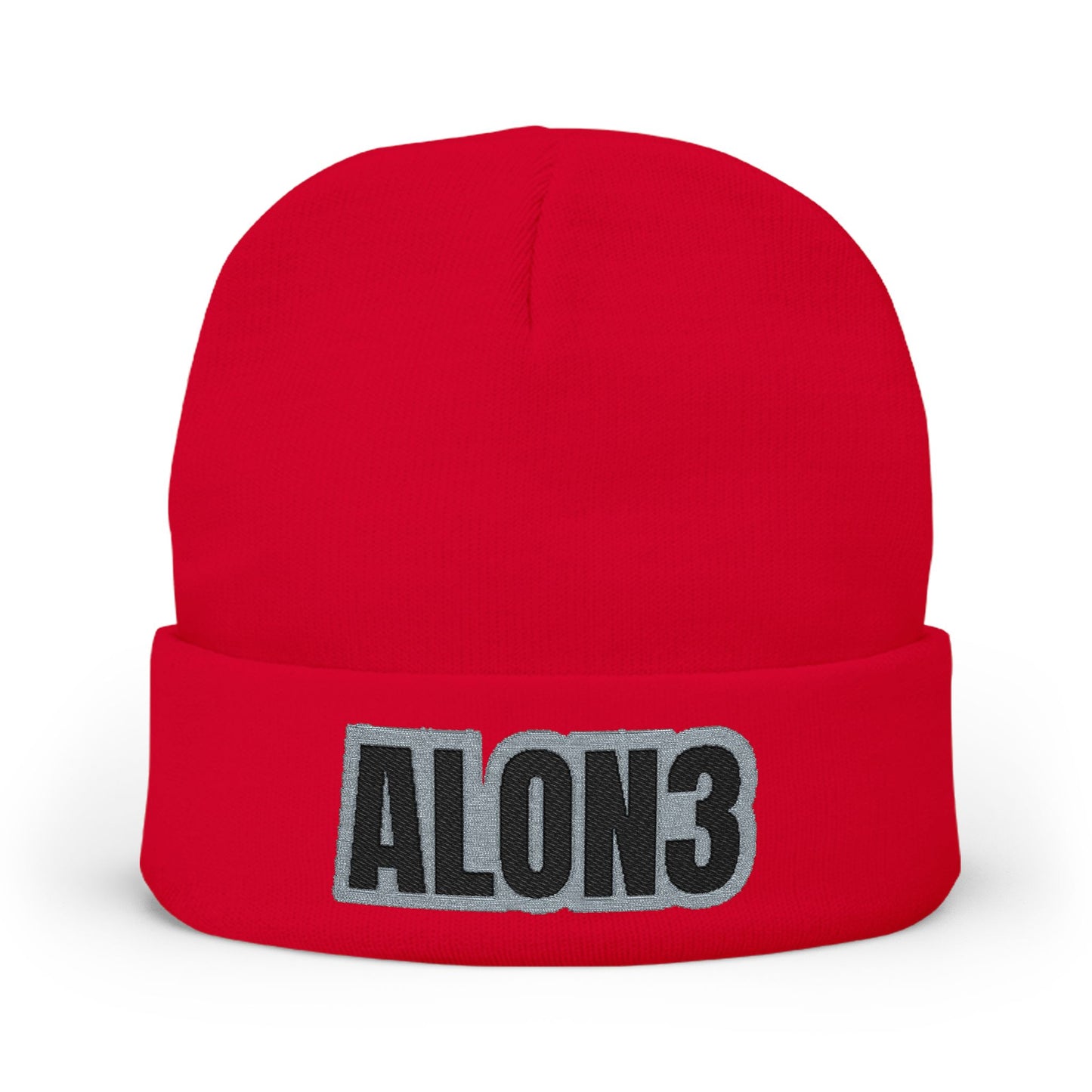 Embroidered 'ALON3' Knit Beanie