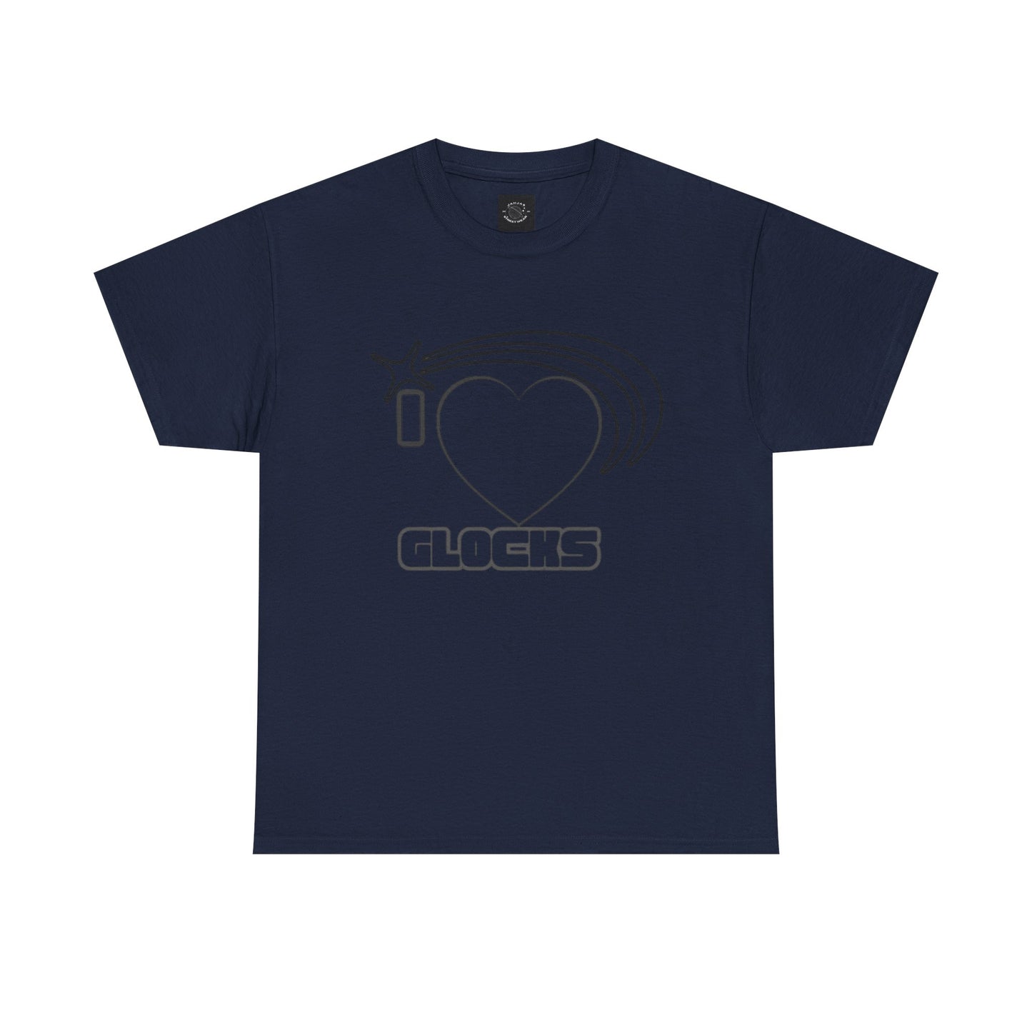 Graphic Tee — 'I  "heart" Glocks' Heart Logo T-Shirt (ALON3 Backprint)
