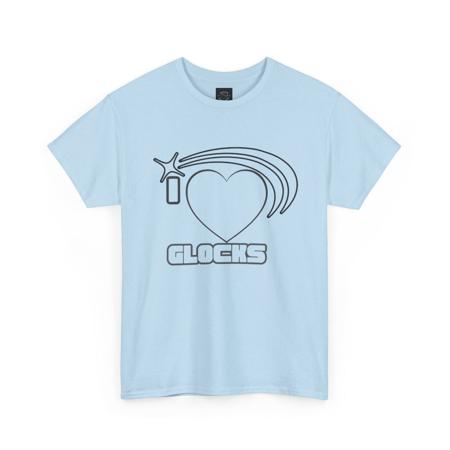 Graphic Tee — 'I  "heart" Glocks' Heart Logo T-Shirt (ALON3 Backprint)