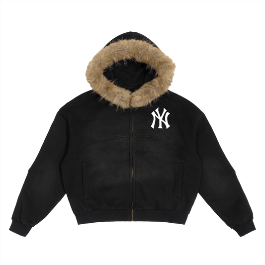 Sun Fade Boxy Fur Hoodie