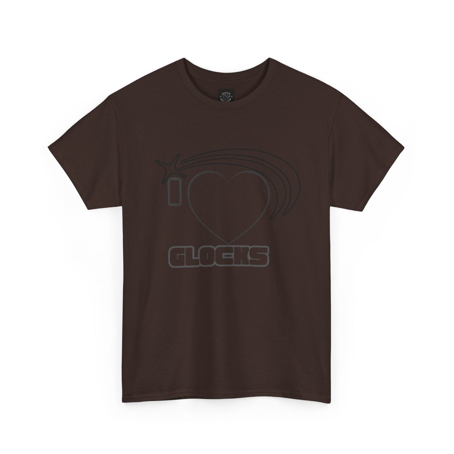 Graphic Tee — 'I  "heart" Glocks' Heart Logo T-Shirt (ALON3 Backprint)