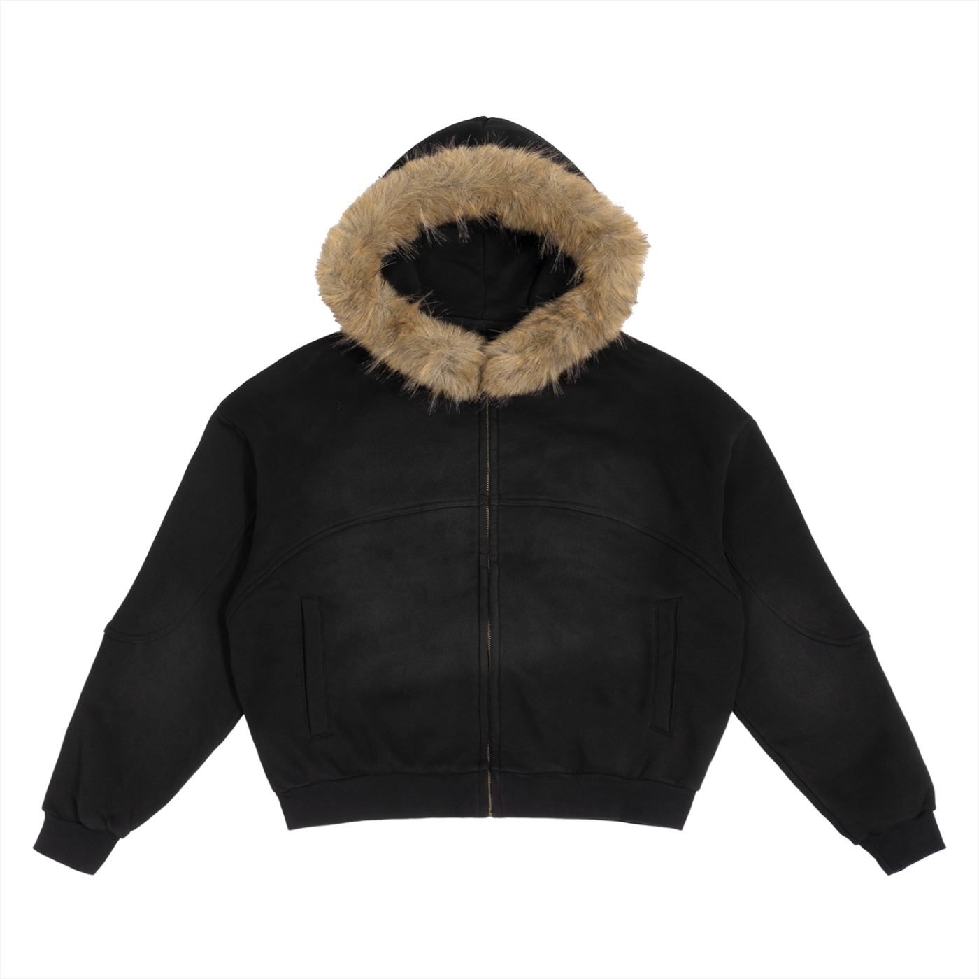 Sun Fade Boxy Fur Hoodie