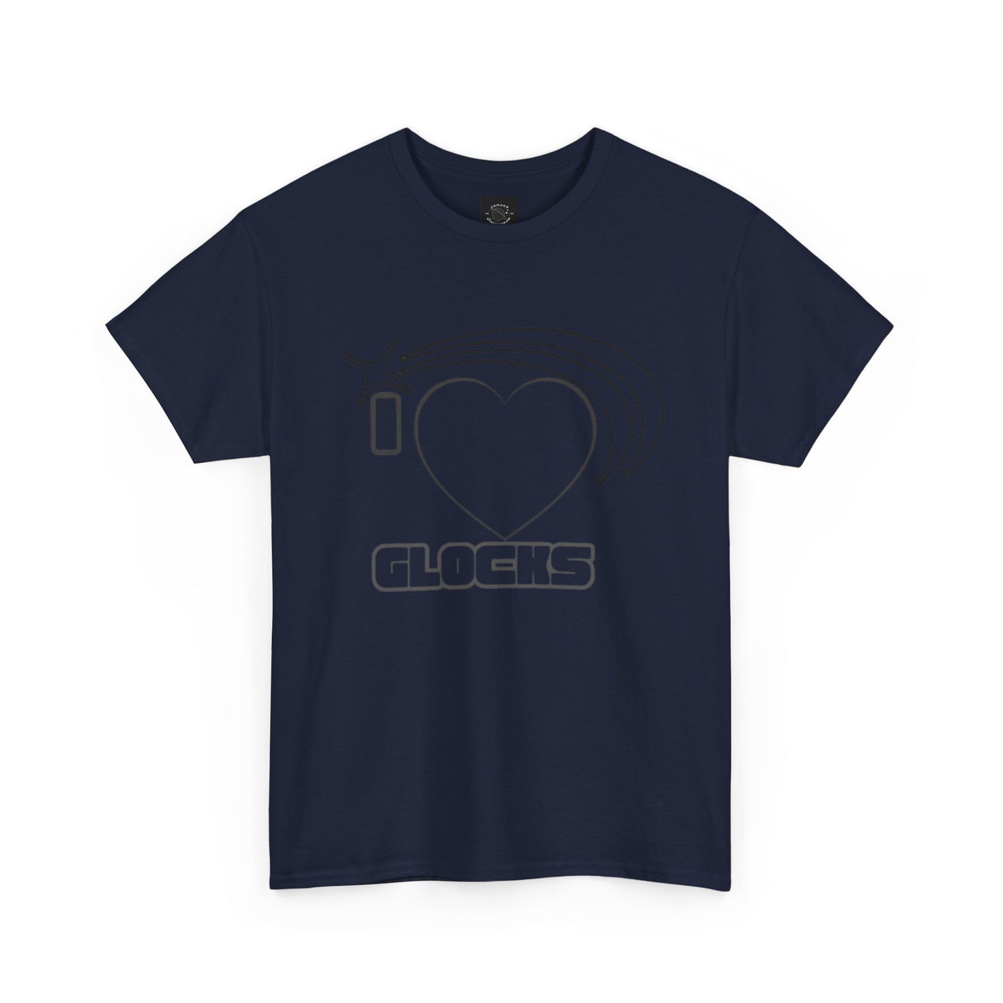 Graphic Tee — 'I  "heart" Glocks' Heart Logo T-Shirt (ALON3 Backprint)