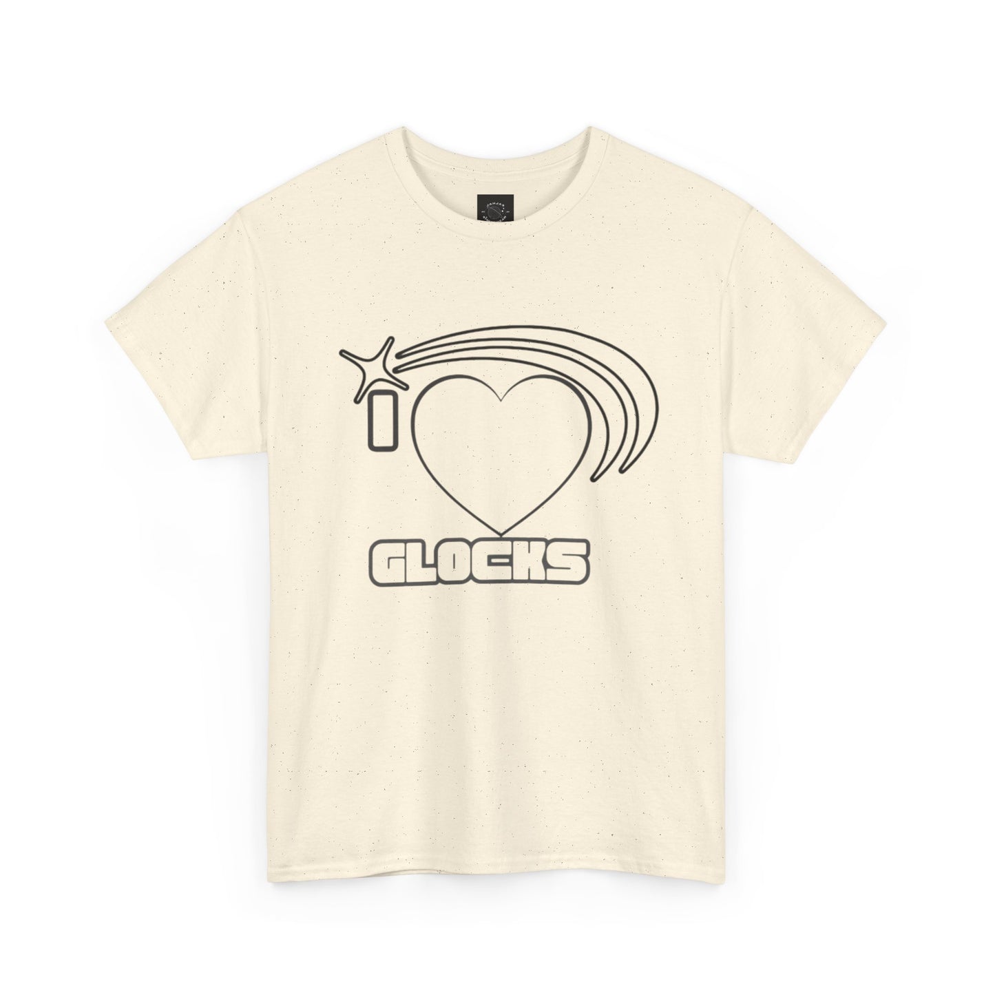 Graphic Tee — 'I  "heart" Glocks' Heart Logo T-Shirt (ALON3 Backprint)