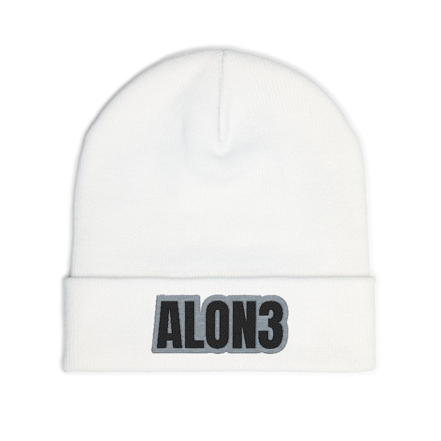 Embroidered 'ALON3' Knit Beanie