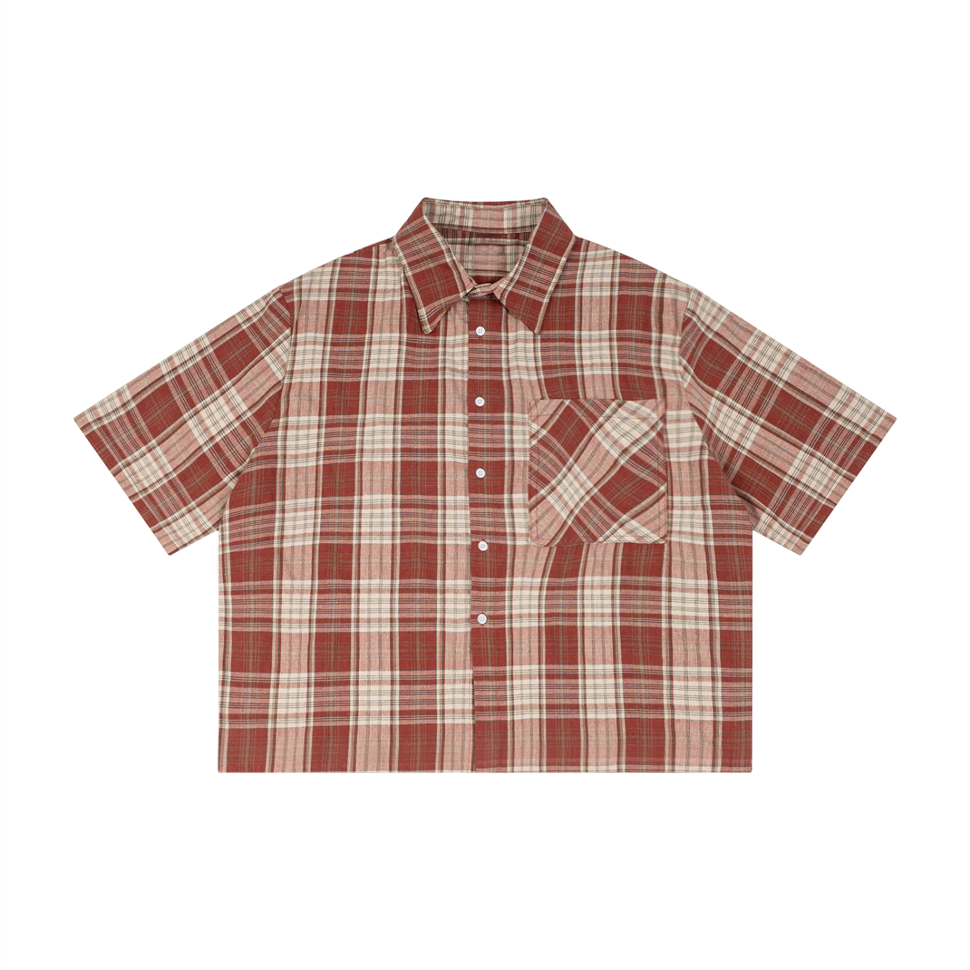 Plaid Boxy Short Sleeve Shirt