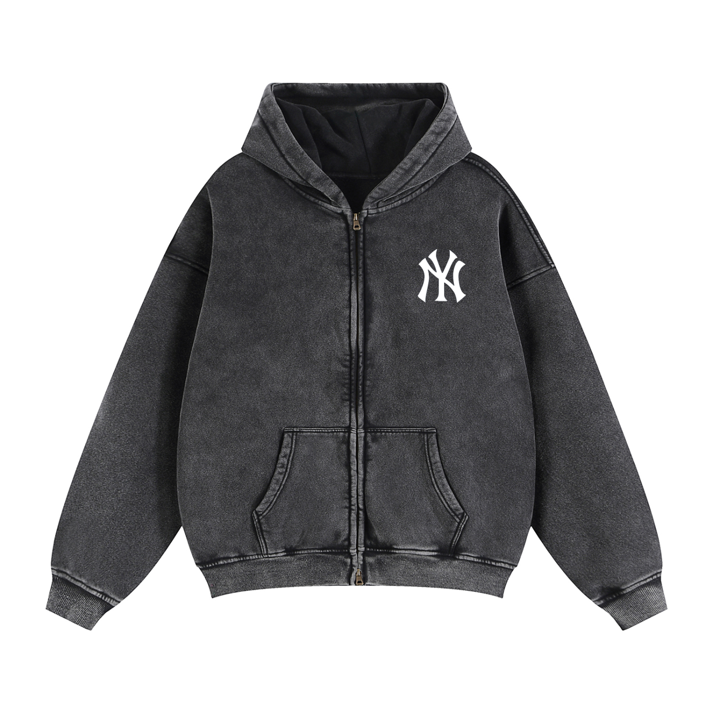 Zip-Through Boxy Fleece Hoodie