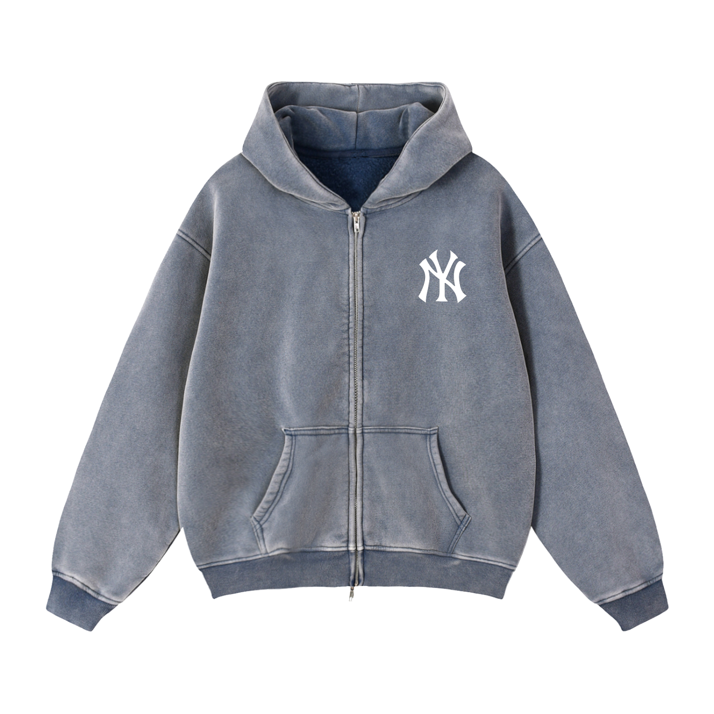 Zip-Through Boxy Fleece Hoodie