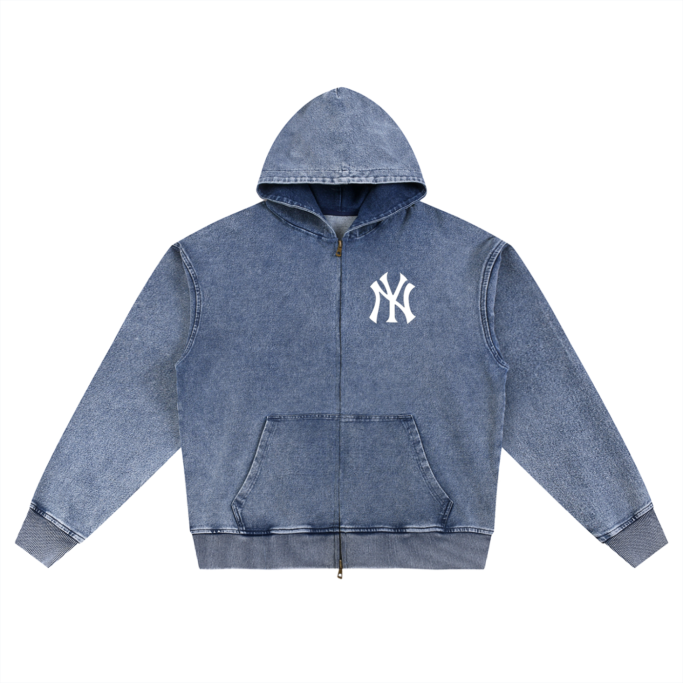 Snow Wash Zip-Up Hoodie