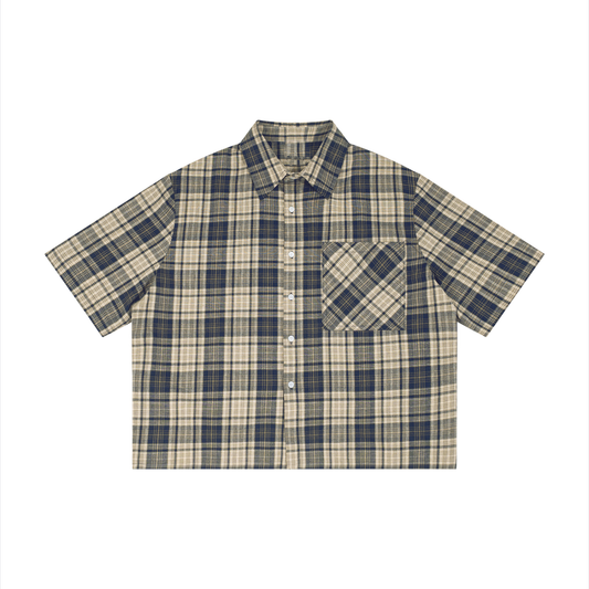 Plaid Boxy Short Sleeve Shirt