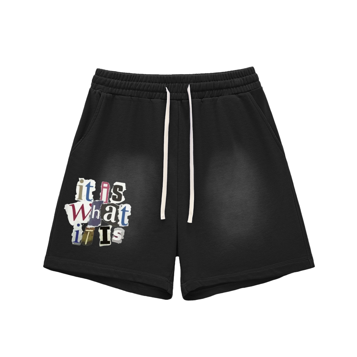 Sun Fade Raw Edge Cotton Shorts